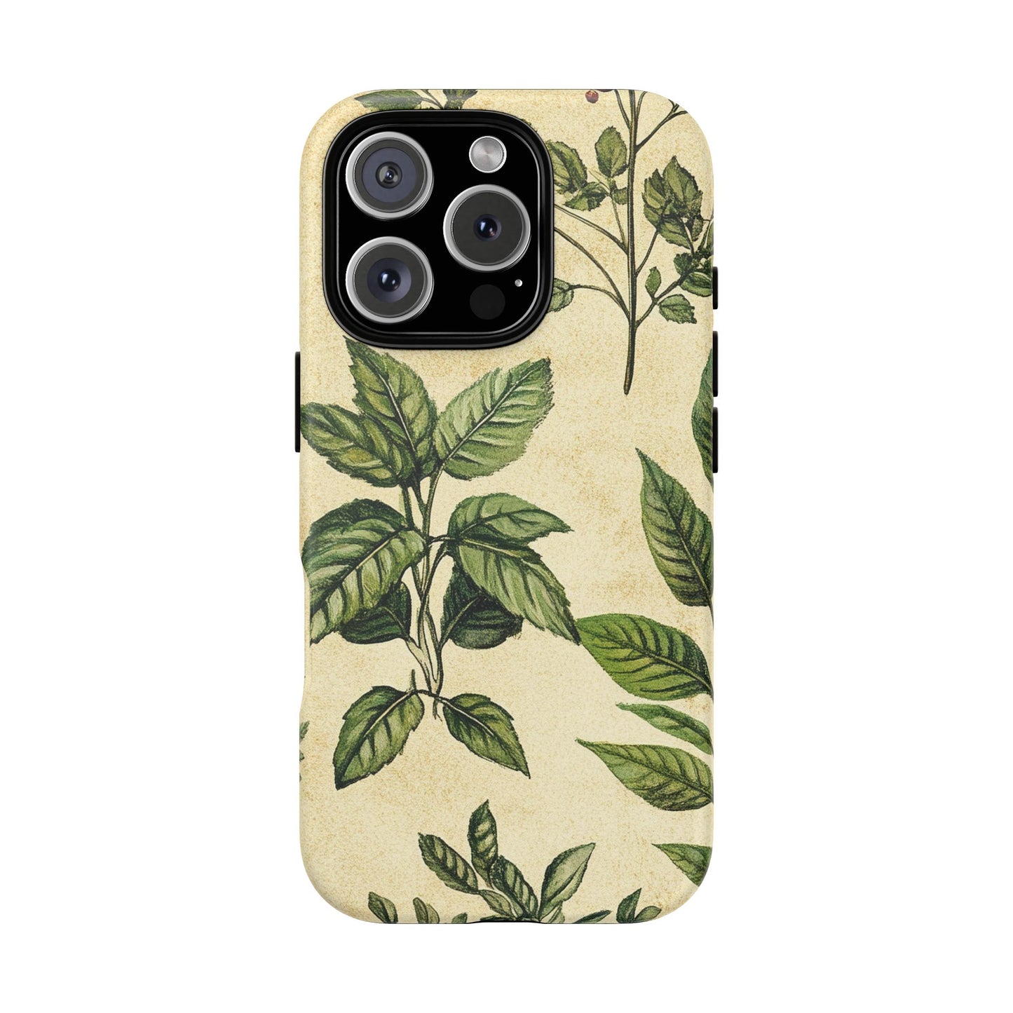 Botanical Leaves Tough Phone Case — Vintage Green Plant Print