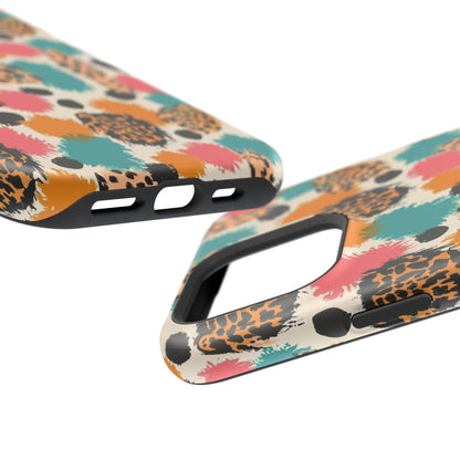 Leopard Splash Magnetic Impact Phone Case — Colorful Abstract Animal Print