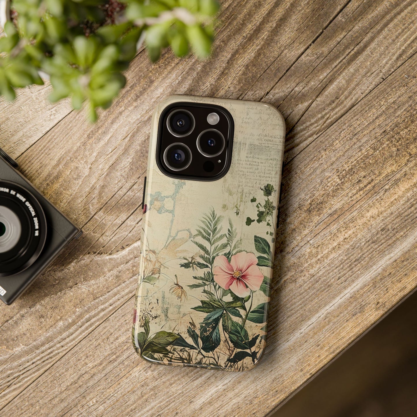 Floral Vintage Tough Case – Botanical Protective Phone Cover,Plants Lovers