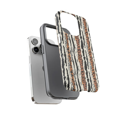 Animal Stripe Phone Case — Leopard & Zebra Pattern Tough Protective Cover,Africa Pattern .