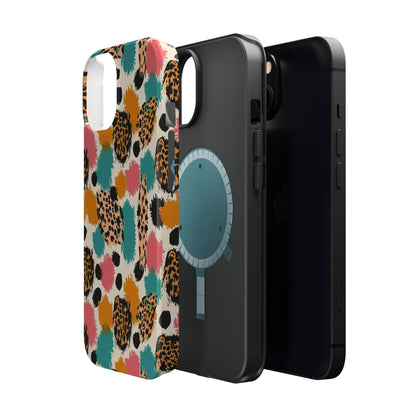 Leopard Splash Magnetic Impact Phone Case — Colorful Abstract Animal Print