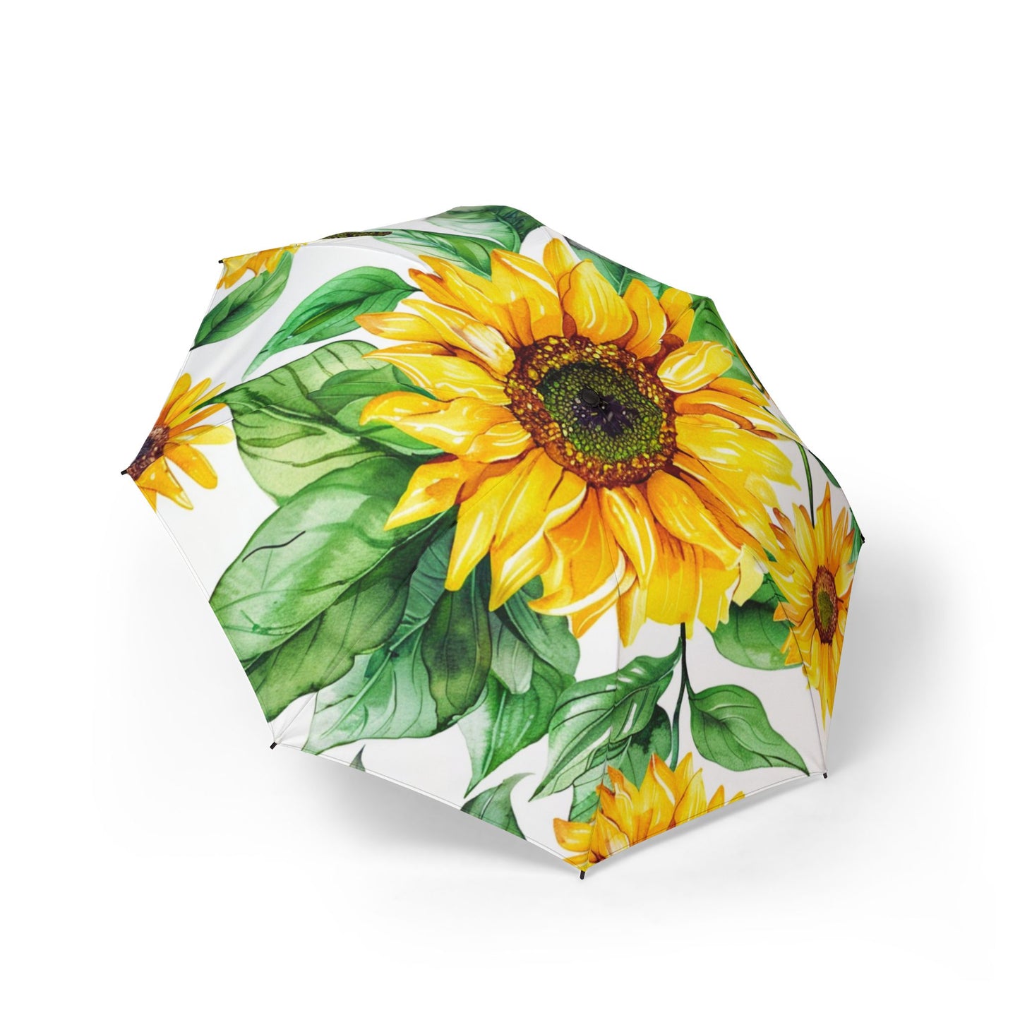 Sunflower Foldable Umbrella — Semi-Automatic Compact Rain Parasol