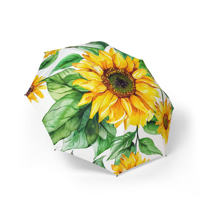 Sunflower Foldable Umbrella — Semi-Automatic Compact Rain Parasol