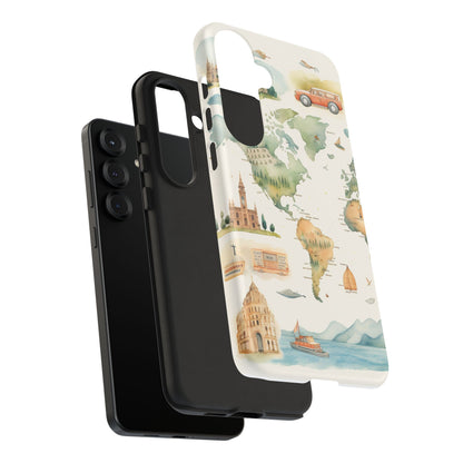 Hard Phone Case — Watercolor Fantasy Map Castle Design