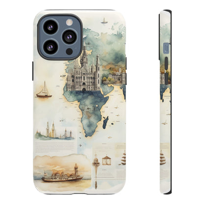 Hard Phone Case — Watercolor Fantasy Map Castle Design