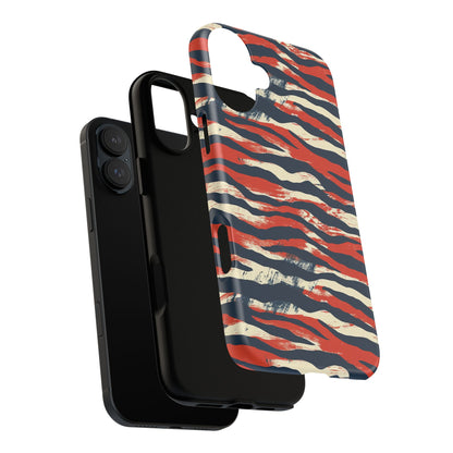 Patriotic Red White Blue Zebra Phone Case,Africa Pattern