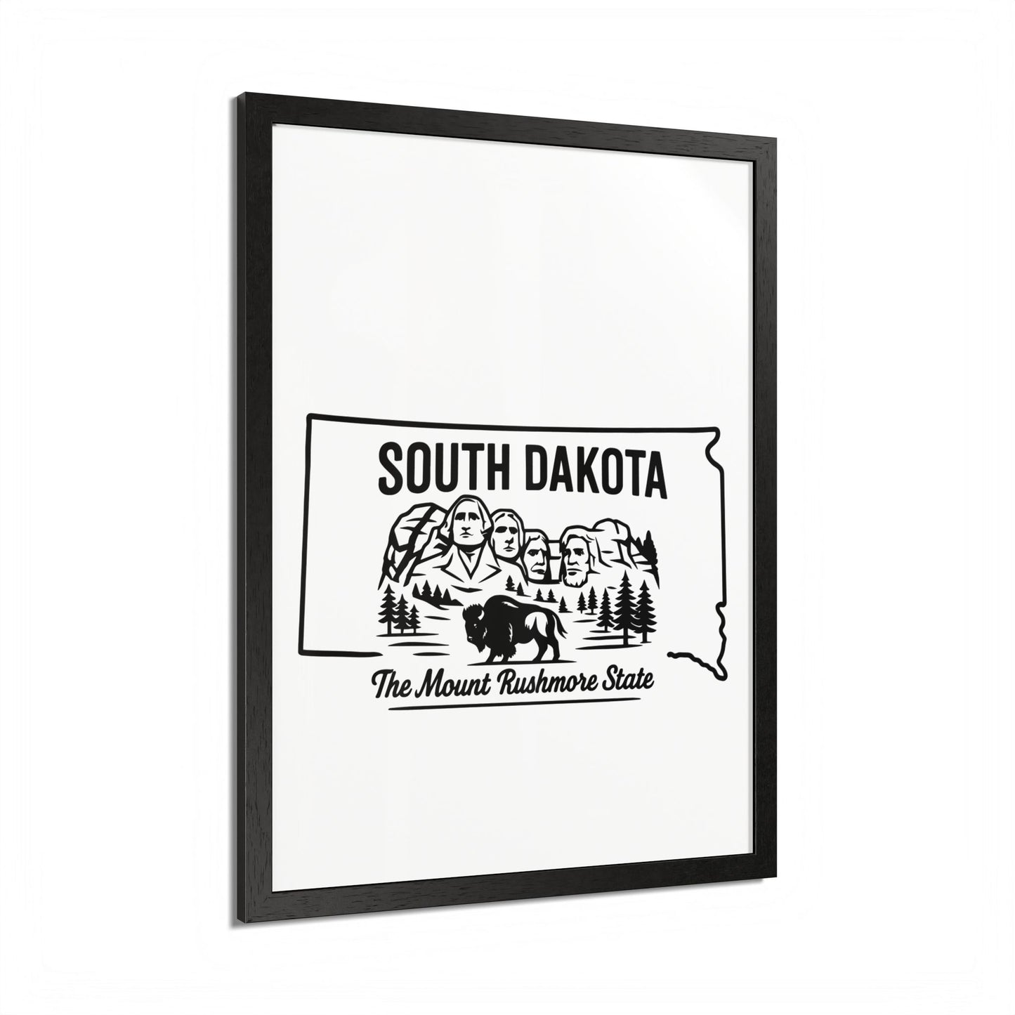 South Dakota State Framed Poster — The Evergreen State Vintage Map Print,Perfect Gift For Her,For Him.