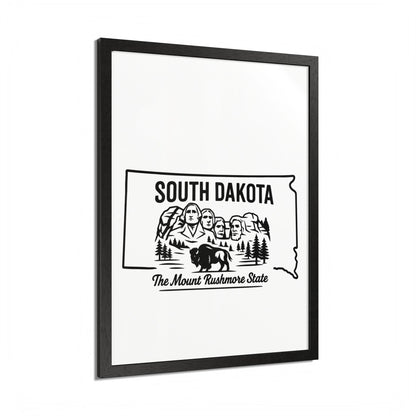 South Dakota State Framed Poster — The Evergreen State Vintage Map Print,Perfect Gift For Her,For Him.