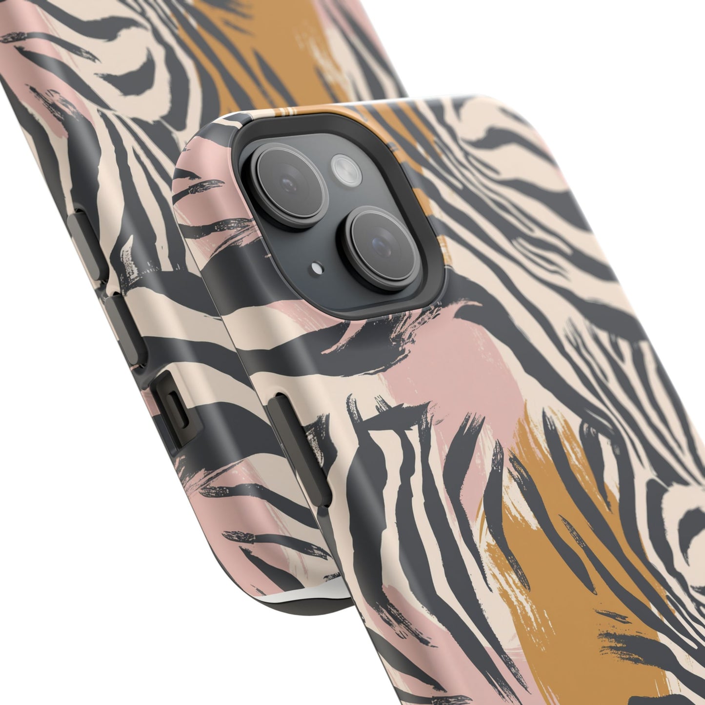 Zebra Brushstroke Magnetic Impact Phone Case,Africa Pattern