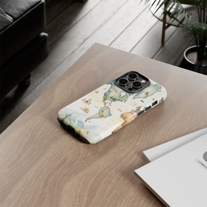 Hard Phone Case — Watercolor Fantasy Map Castle Design