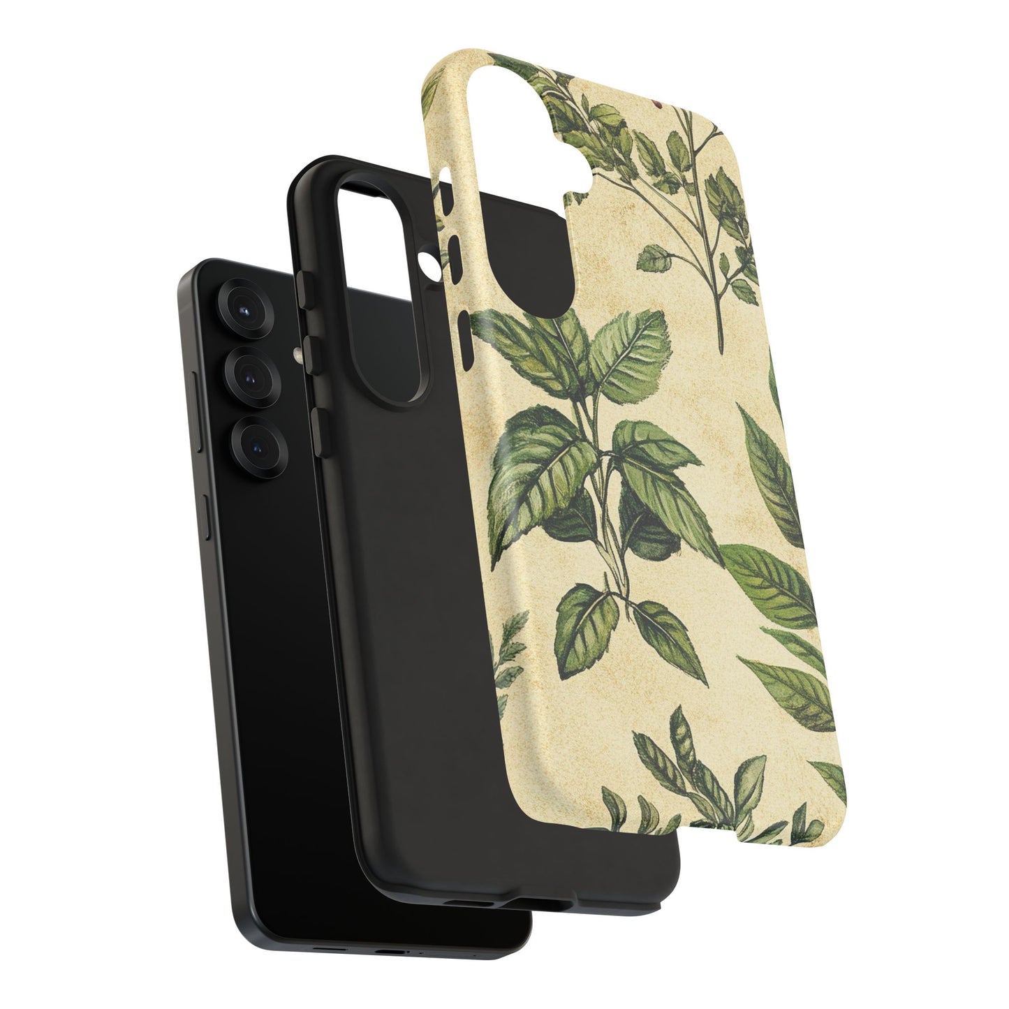 Botanical Leaves Tough Phone Case — Vintage Green Plant Print