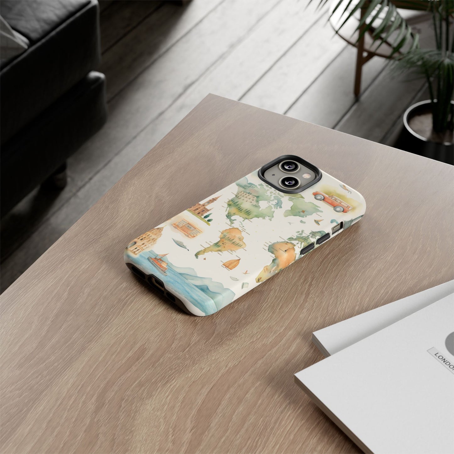 Hard Phone Case — Watercolor Fantasy Map Castle Design