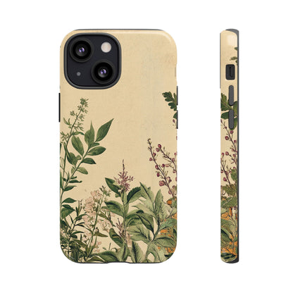 Floral Vintage Tough Case – Botanical Protective Phone Cover,Plants Lovers