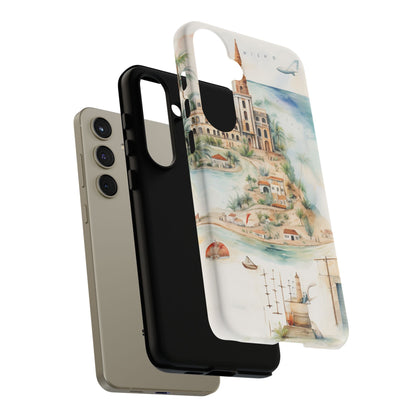 Hard Phone Case — Watercolor Fantasy Map Castle Design