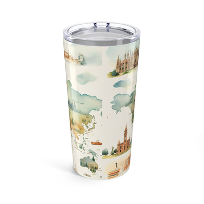 of 20oz Travel Tumbler — Vintage Fantasy Map with Castles & Sailing Ships