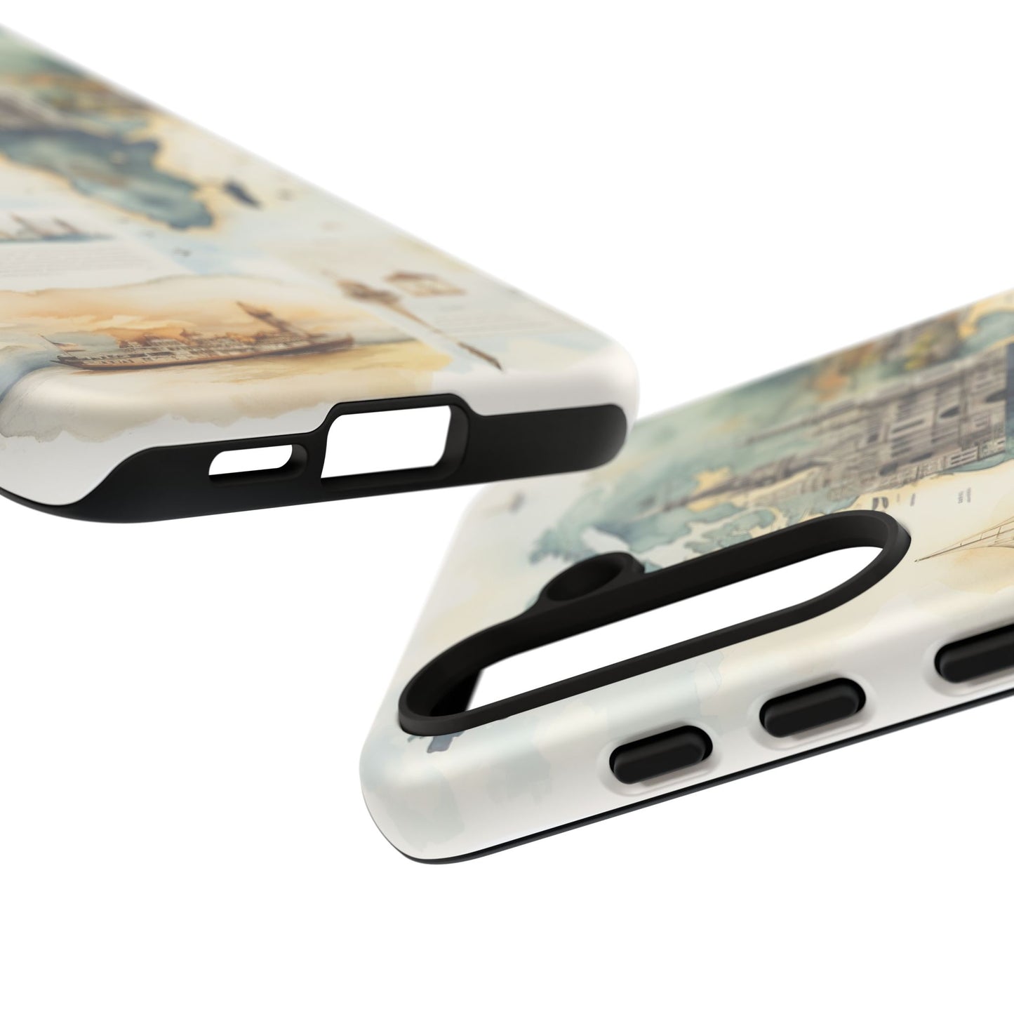 Hard Phone Case — Watercolor Fantasy Map Castle Design