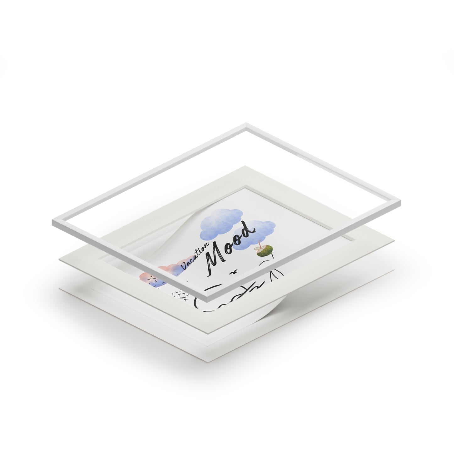 Vacation Mood Art Print | Framed Wall Decor | Relaxing Fine Art | Gift for Beach Lovers | Home Office Decoration | Summer Vibes