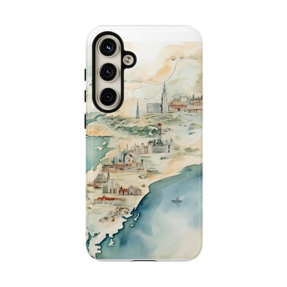 Hard Phone Case — Watercolor Fantasy Map Castle Design