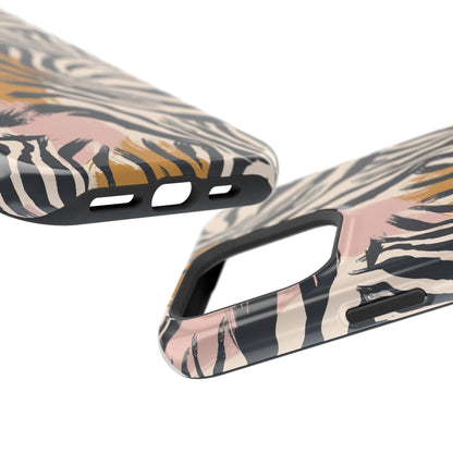 Zebra Brushstroke Magnetic Impact Phone Case,Africa Pattern