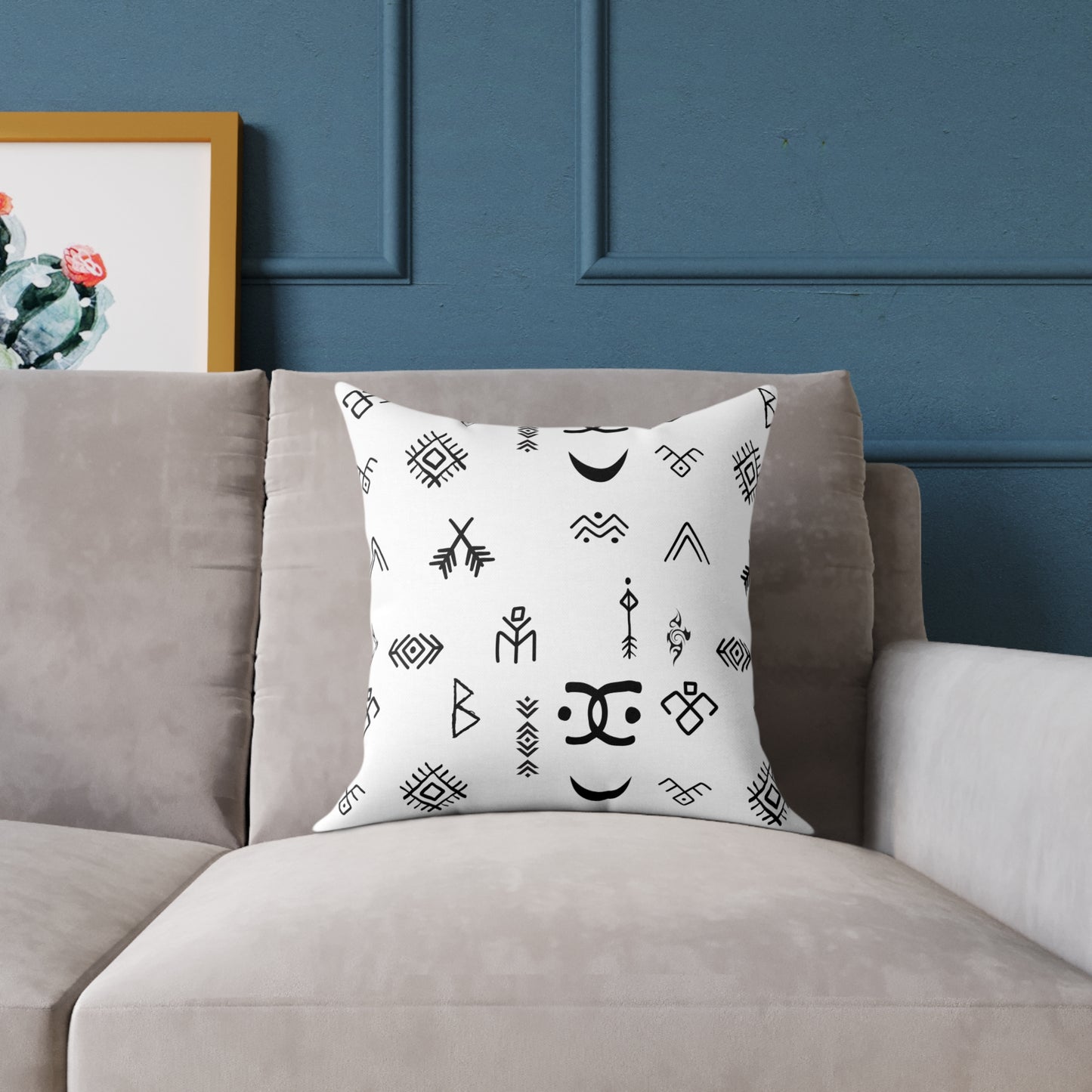 Stylish Geometric Print Pillow, Modern Home Decor.