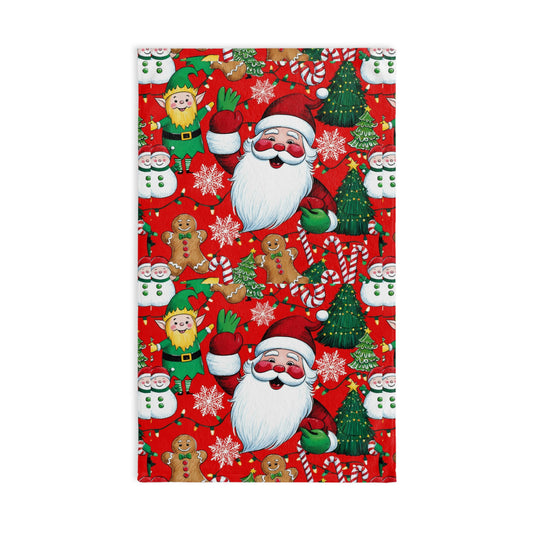 Festive Santa Hand Towel - Christmas Decor, Holiday Kitchen Accessory, Gift for Family, Santa Clause Holiday Towel, Merry Christmas