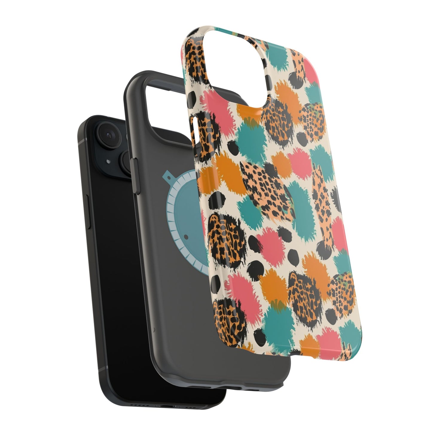 Leopard Splash Magnetic Impact Phone Case — Colorful Abstract Animal Print