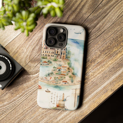 Hard Phone Case — Watercolor Fantasy Map Castle Design
