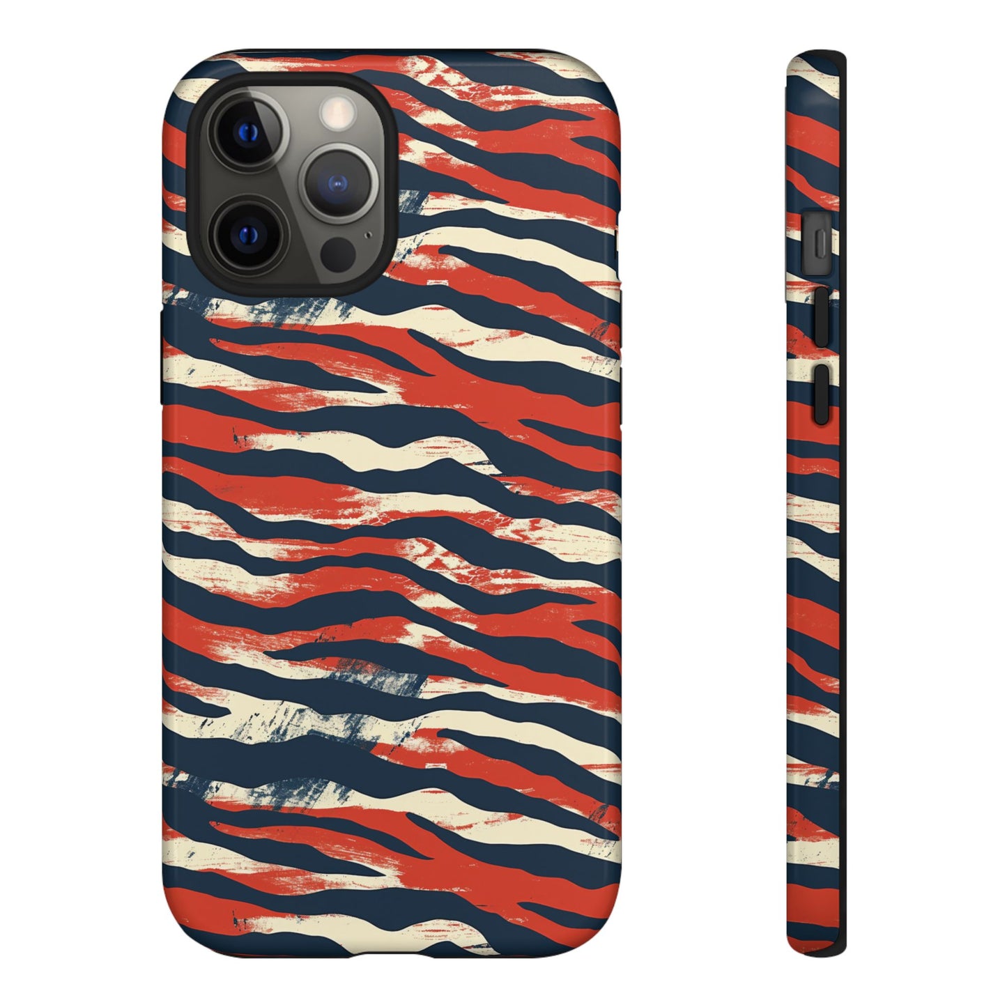 Patriotic Red White Blue Zebra Phone Case,Africa Pattern