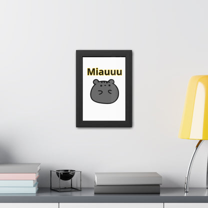 Cat Vibes Framed Poster, Relaxation Wall Art, Home Decor, Gift for Friends, for animal lovers