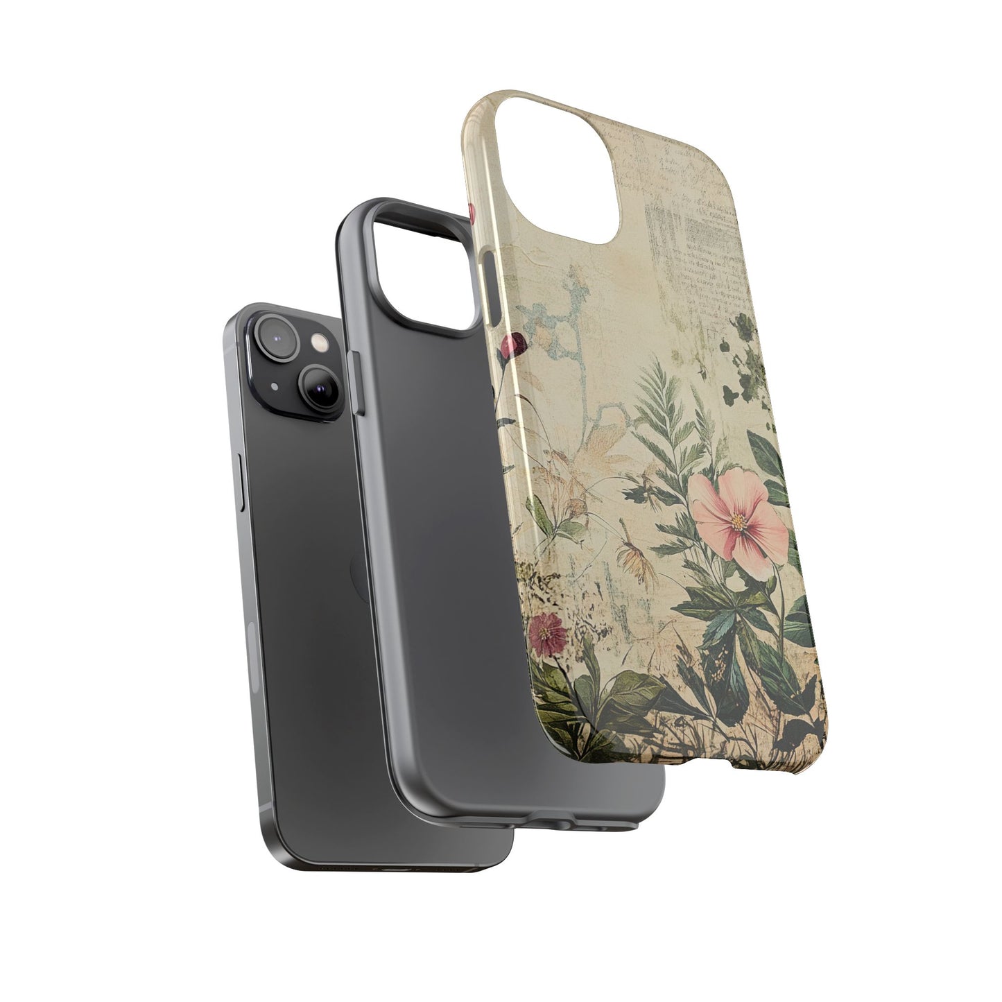 Floral Vintage Tough Case – Botanical Protective Phone Cover,Plants Lovers