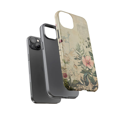 Floral Vintage Tough Case – Botanical Protective Phone Cover,Plants Lovers