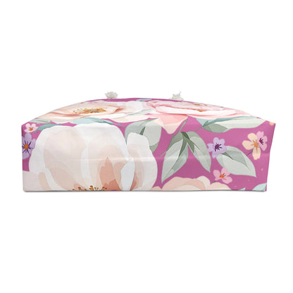 Floral Peony Weekender Bag — Large Pastel Travel Tote