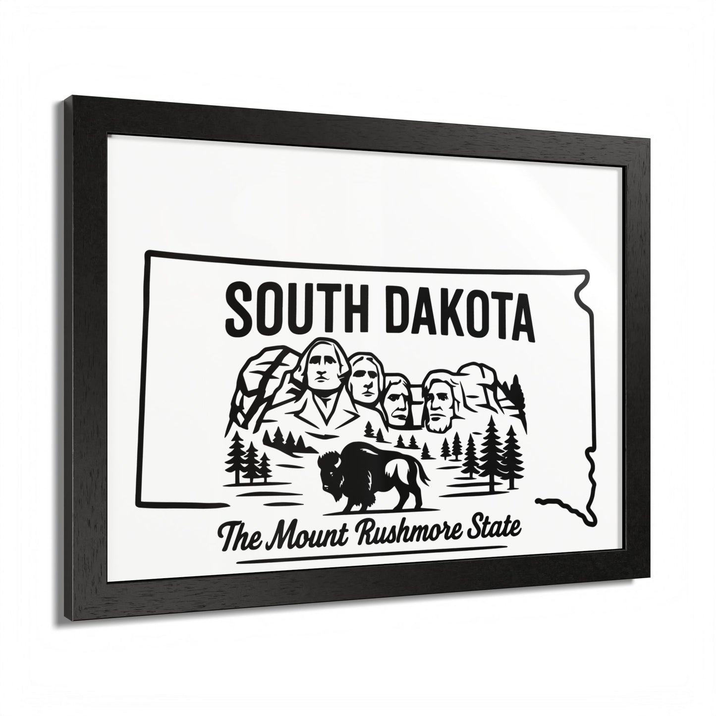 South Dakota State Framed Poster — The Evergreen State Vintage Map Print,Perfect Gift For Her,For Him.