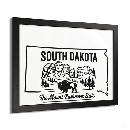 South Dakota State Framed Poster — The Evergreen State Vintage Map Print,Perfect Gift For Her,For Him.