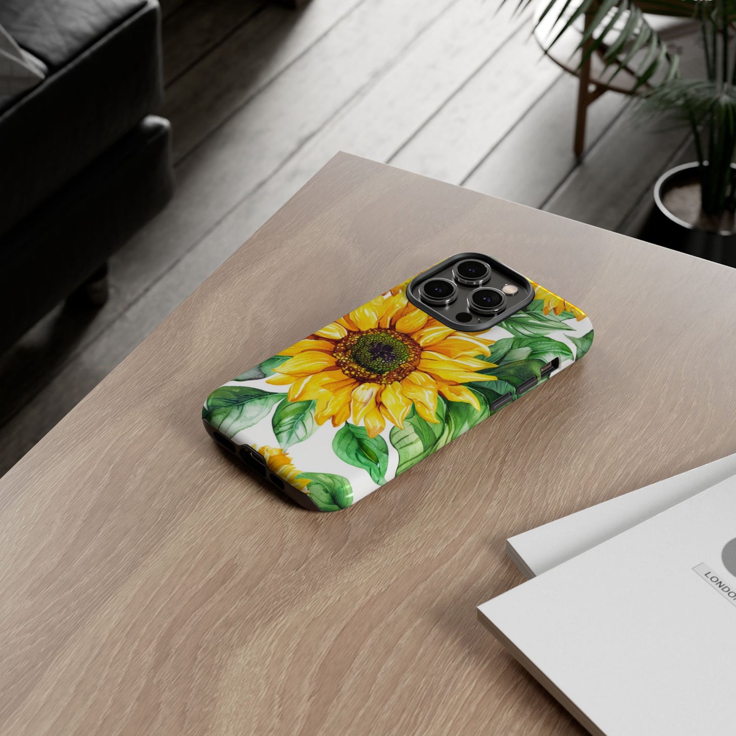 Sunflower Tough Phone Case — Bright Floral Protective Cover