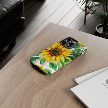 Sunflower Tough Phone Case — Bright Floral Protective Cover
