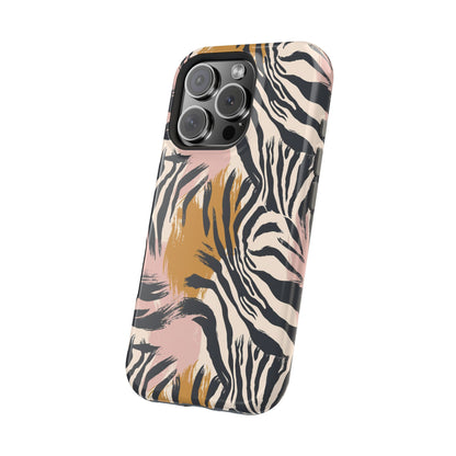 Zebra Brushstroke Magnetic Impact Phone Case,Africa Pattern