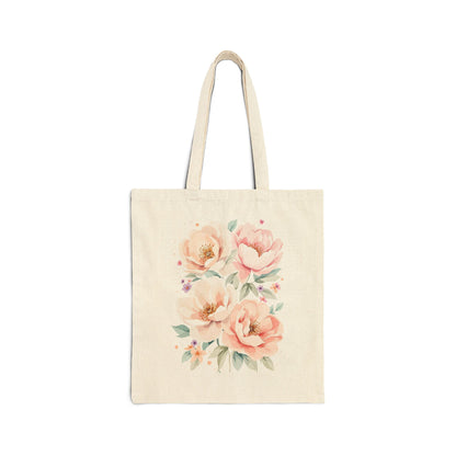 Canvas Tote Bag — Watercolor Wildflower Bouquet Print