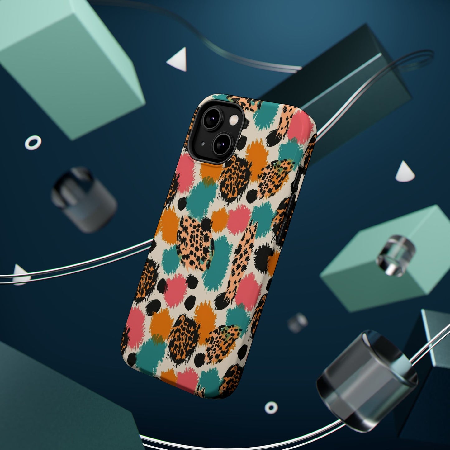 Leopard Splash Magnetic Impact Phone Case — Colorful Abstract Animal Print