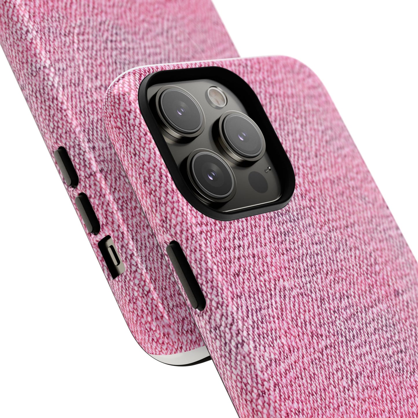 Pink Textured Tough Magnetic Phone Case — Durable Magnetic Snap-On iPhone Cover