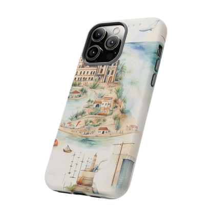 Hard Phone Case — Watercolor Fantasy Map Castle Design