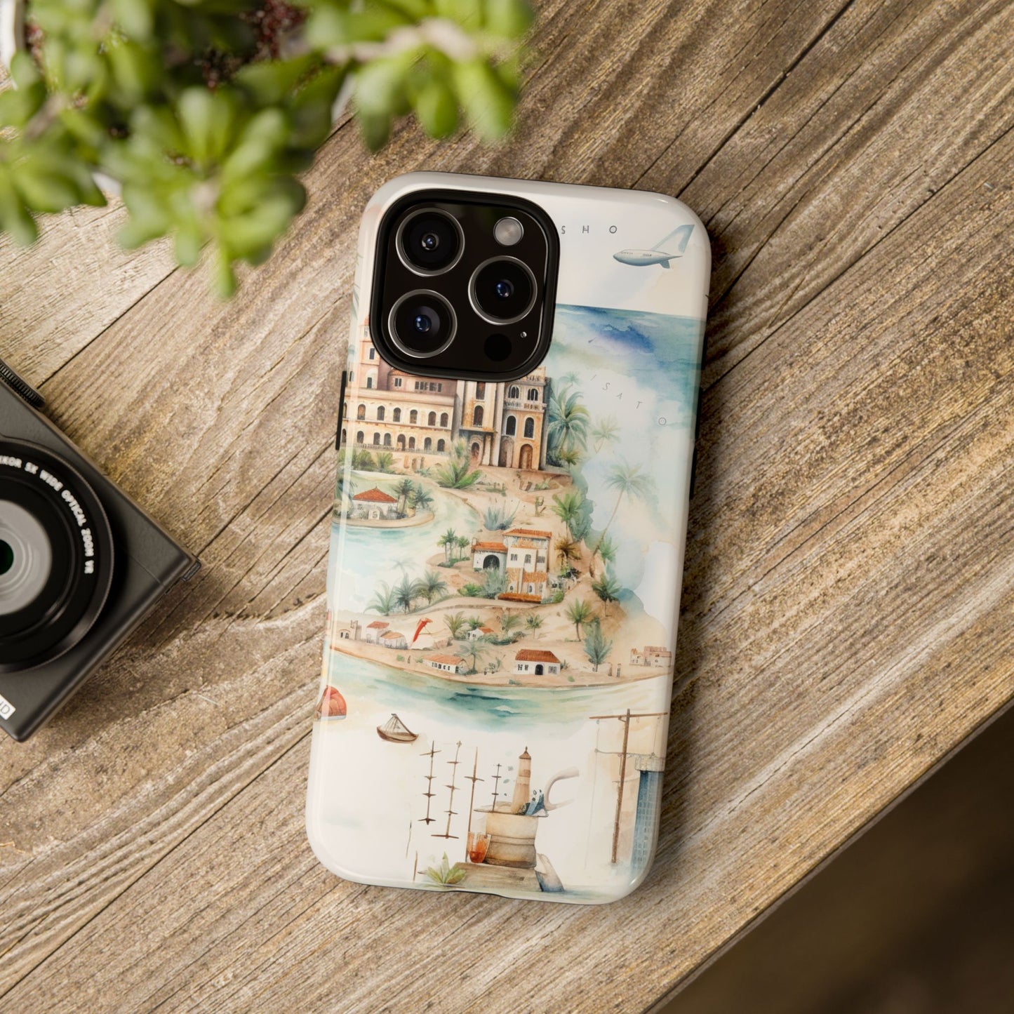 Hard Phone Case — Watercolor Fantasy Map Castle Design
