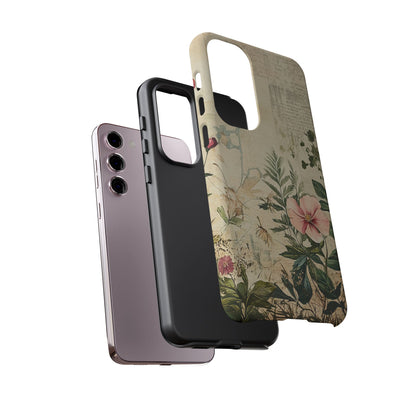 Floral Vintage Tough Case – Botanical Protective Phone Cover,Plants Lovers