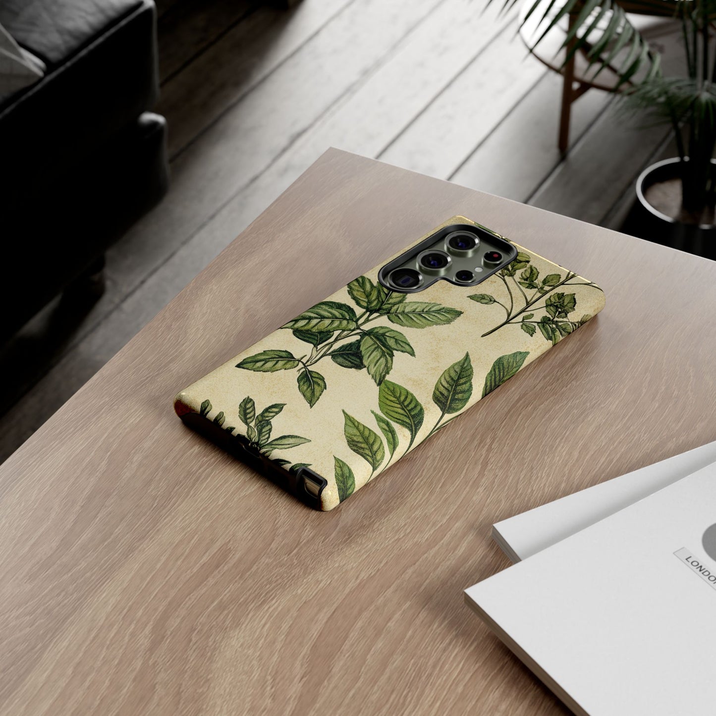 Botanical Leaves Tough Phone Case — Vintage Green Plant Print