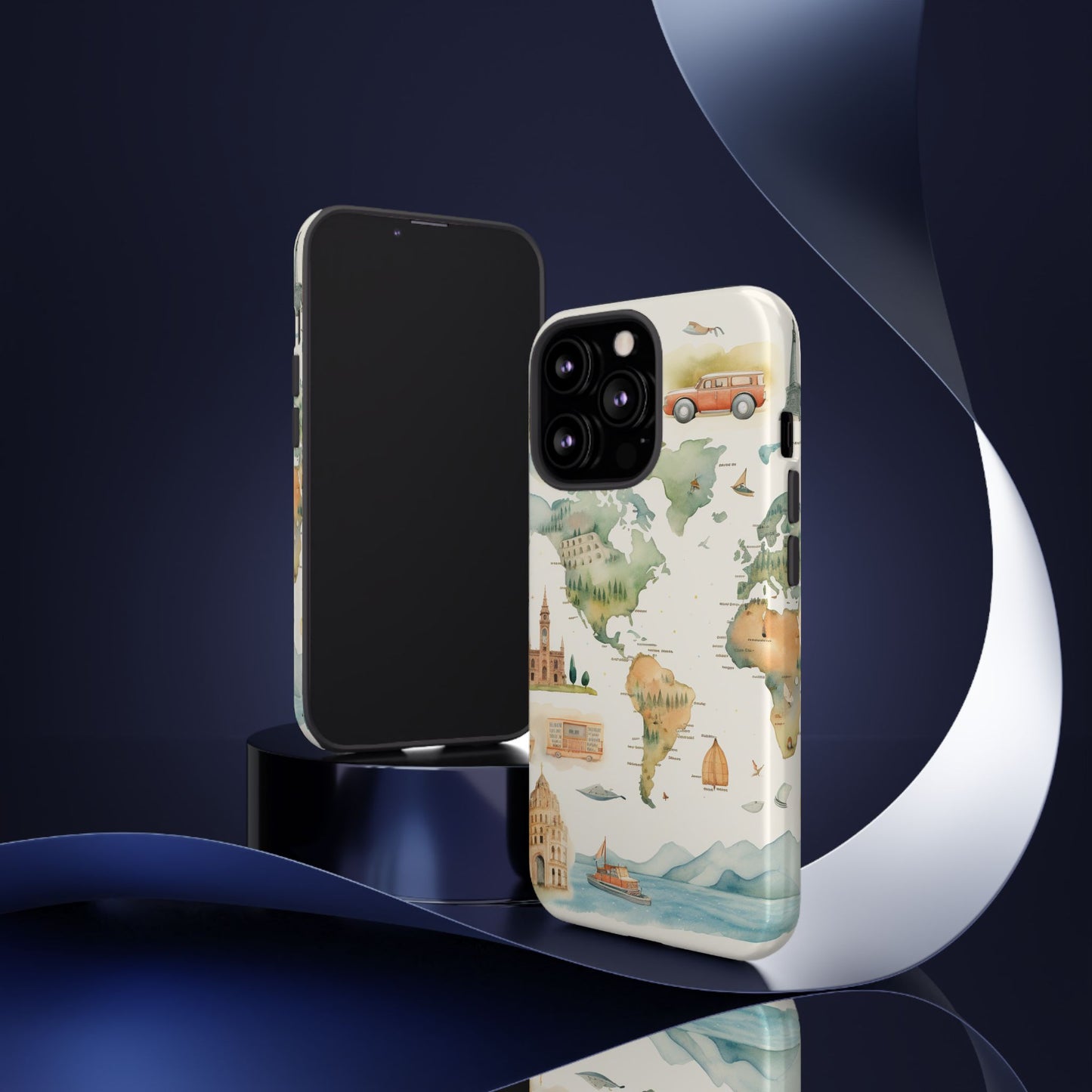 Hard Phone Case — Watercolor Fantasy Map Castle Design