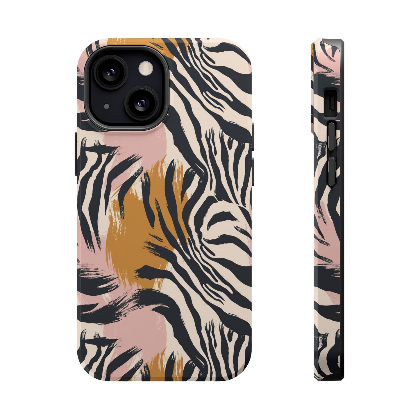 Zebra Brushstroke Magnetic Impact Phone Case,Africa Pattern