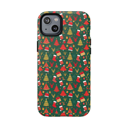 Christmas Tough Magnetic Phone Case | Festive Holiday Accessory | Cute Santa & Tree Design, Gift for Him/Her, Seasonal Tech