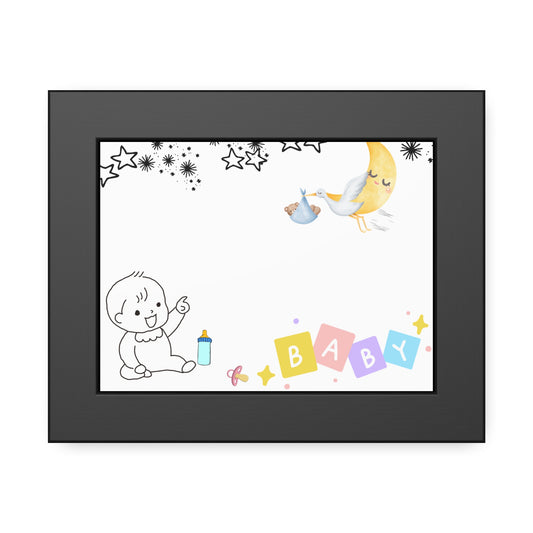 Baby Announcement Framed Poster, Nursery Decor, Newborn Gift, Baby Shower Gift, Cute Wall Art