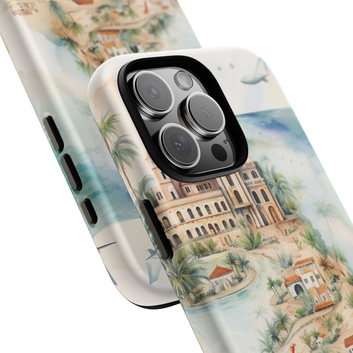 Hard Phone Case — Watercolor Fantasy Map Castle Design