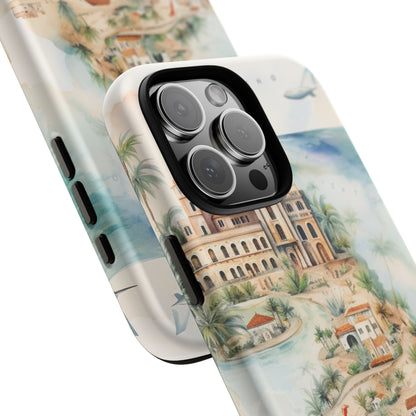 Hard Phone Case — Watercolor Fantasy Map Castle Design